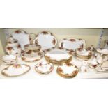 ROYAL ALBERT; a large quantity of 'Old Country Roses' tea and dinner ware including dinner plates,