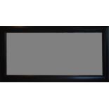 A large contemporary rectangular wall mirror with black ash frame, 240 x 120cm.