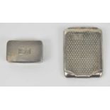 HASSETT & HARPER LTD; a George V hallmarked silver matchbook case, Birmingham 1927 and an