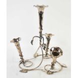 A late 19th/early 20th century silver plated four branch epergne height 35.5cm.
