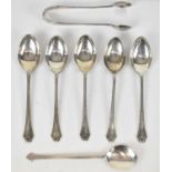 WILMOT MANUFACTURING CO; a set of five George V hallmarked silver teaspoons, together with