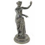 A late 19th century bronze figure of a semi-naked female, height 25cm.