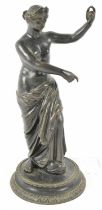 A late 19th century bronze figure of a semi-naked female, height 25cm.