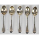 HENRY WILLIAMSON LTD; a set of five Edward VII hallmarked silver teaspoons, Sheffield 1902, combined