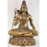 A large Indian brass statue of Shiva, height 57cm.