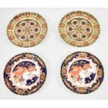 ROYAL CROWN DERBY; a pair of Imari pattern plates, diameter 23cm and a further pair of plates,