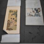 Two Chinese scroll paintings.