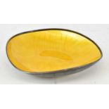 EIGIL JENSEN FOR ANTON MICHELSEN; a 1960s Danish sterling silver and yellow enamel dish, 18.5cm