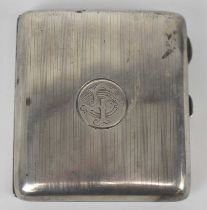 JOSEPH GLOSTER; a George VI hallmarked silver cigarette case, Birmingham 1945, approx. 3.96ozt/