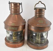 RICHARD IRVIN & SONS LTD; a copper ship's store merchant lamp, manufacturer's number 3417, titled '