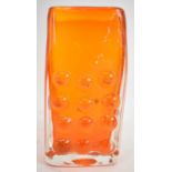 GEOFFREY BAXTER FOR WHITEFRIARS; a tangerine 'Mobile Phone' vase, height 16cm. Condition Report: