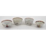 Two Chinese porcelain tea bowls and two further tea bowls. Condition Report: All except the