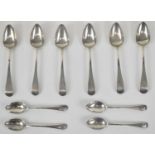 A set of six William IV hallmarked silver teaspoons, London 1831 and a set of four Edward VII