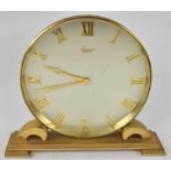 ROSEMONT; a retro gilt metal circular mantel clock, height 18.5cm.