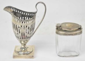 GEORGE NATHAN & RIDLEY HAYES; a Victorian hallmarked silver cream jug, Chester 1895, height 14cm,