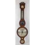 A 19th century mahogany wheel barometer of typical form, height 98cm.