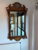 A Georgian fretwork wall mirror, height 93cm.