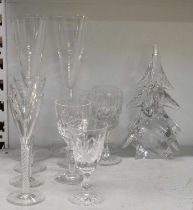 A small quantity of cut and crystal glassware to include Stuart etc.