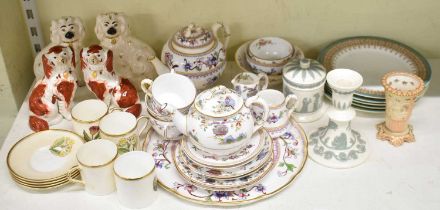 A mixed lot of 19th century and later ceramics including Royal Worcester tea ware and coffee cups