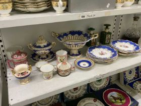 A quantity of assorted 19th century and later ceramics, to include blue and white floral decorated