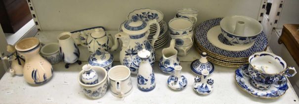 A quantity of assorted blue and white including Hutschenreuther and Coalport.
