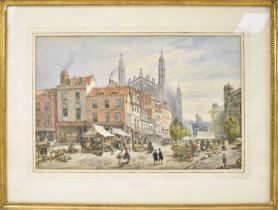 LOUISE J RAYNER (1832-1924); large watercolour, King's College Chapel, Cambridge, signed, 35.5 x