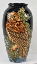 MOORCROFT; a contemporary large ovoid vase decorated with an owl, impressed marks to base,