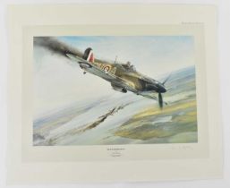 ROBERT TAYLOR; print of the Battle of Britain VC, 'James Nicholson winning his VC, August 16th 1940'