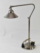 A modern stainless steel Anglepoise type lamp, height 56.5cm.