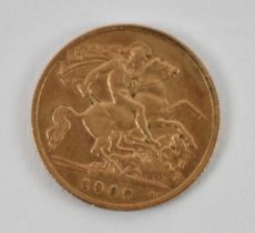 An Edward VII 1907 half sovereign.