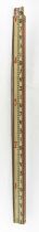 An early 20th century extendable measuring stick, retracted length 159cm, fully extended length