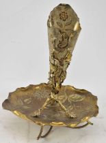 A late 19th century Continental gilt and silvered metal centrepiece, height approx. 50cm.