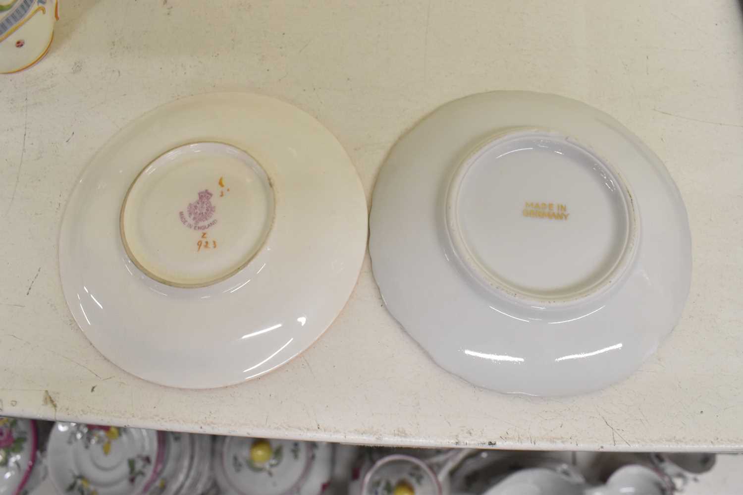 ROYAL WORCESTER; a pair of hand painted coffee cups on saucers and another matching saucer, and a - Image 2 of 2