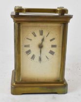 An early 20th century brass cased carriage clock, height 11.5cm.