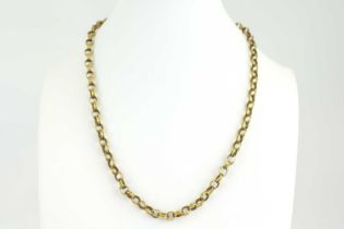 A 9ct rose gold belcher link necklace, length 20cm, approx 10.6g.