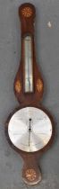 A 19th century inlaid mahogany wheel barometer.