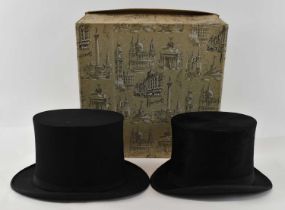 PETER ROBINSON LTD; a black gentleman's top hat, inside measurements approx 14.5 x 18.5cm,