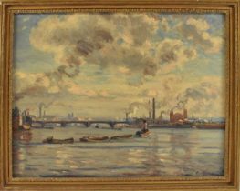 ALICE MAUD FANNER (1865-1930); late 19th/early 20th century oil on board, coastal scene, boats on