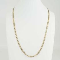 A 9ct flat curb necklace, length 28cm, approx 6.6g.