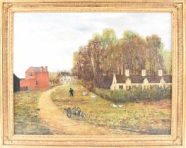 LUKE TITMAN; early 20th century oil on canvas, rural scene, signed, 68.5 x 88cm, gilt framed.