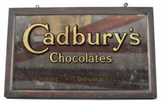 A vintage Cadbury's advertising mirror, 26.5 x 42cm. Condition Report: No signs of rot or wood