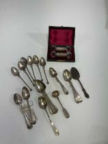A group of silver spoons, including some 800 grade Continental examples, combined approx. 10.73ozt/