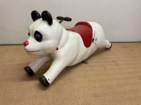 A 1970's fairground carousel panda, height 58cm, length 118cm. Condition Report: There is damage and