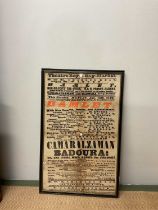 Two framed theatre posters comprising Theatre Royal, Haymarket, Monday, January 15th, 1849, 67cm x
