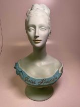 ESTEE LAUDER; a painted hard plastic advertising/shop display mannequin bust, in excellent