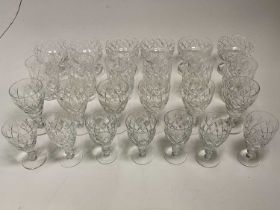 THOMAS WEBB; crystal glassware comprising drinking and dessert glasses.