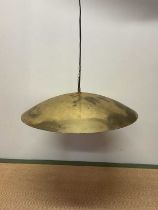 A mid-century brass pendant light, diameter 56cm.