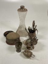 A quantity of hallmarked silver items including a jug, spoons amd other items approx 700gm