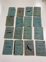 A collection of sixteen pilots' notebooks dating from the 1950s