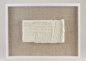 SARA DODD (born 1992); 'Woven', a rectangular wall piece formed of layers of small porcelain